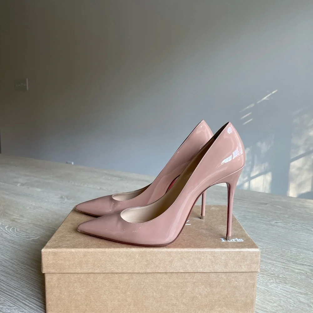 CHRISTIAN LOUBOUTIN Decollette Pointed-Toe Red Sole Pumps - Picture 3 of 10